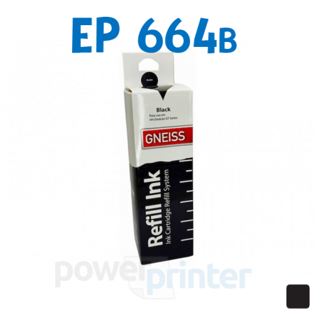 Botella de tinta Epson 664B (T664120) negra alternativa GNEISS