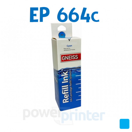 Botella de tinta Epson 664C (T664220) cian alternativa GNEISS