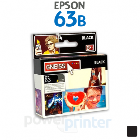 Cartucho de tinta Epson 63B (T063120) negro alternativo GNEISS