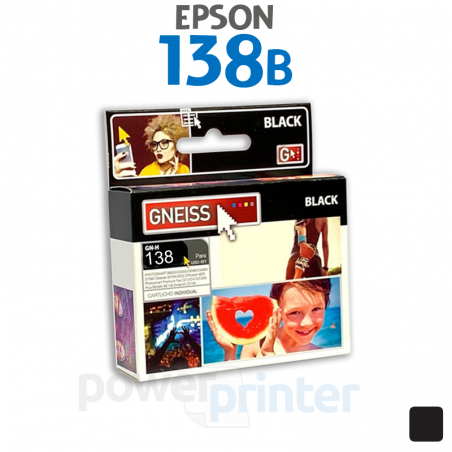 Cartucho de tinta Epson 138B (T138126) negro alternativo GNEISS
