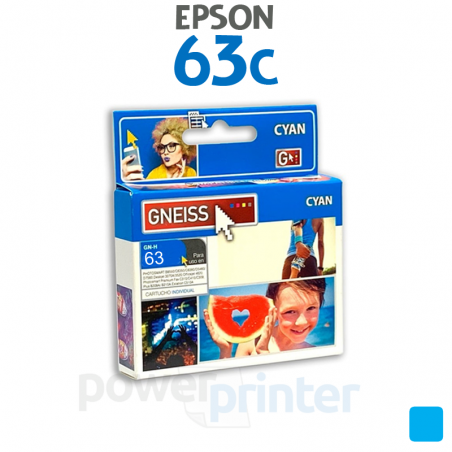 Cartucho de tinta Epson 63C (T063220) cian alternativo GNEISS