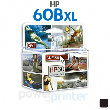 Cartucho de Tinta HP 60B XL (CC641WL) negro alternativo GNEISS