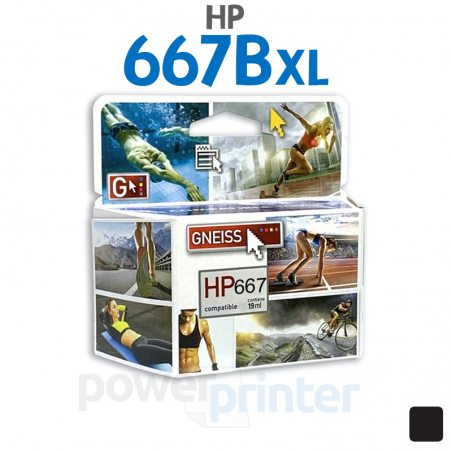 Cartucho de Tinta HP 667B XL (3YM81AL) negro alternativo GNEISS