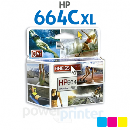 Cartucho de Tinta HP 664C XL (F6V28AL) color alternativo GNEISS