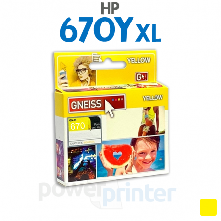 Cartucho de Tinta HP 670Y XL (CZ120AB) amarillo alternativo GNEISS