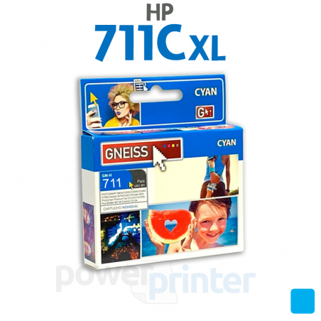 Cartucho de Tinta HP 711C XL (CZ130A) cian alternativo GNEISSnativo GNEISS