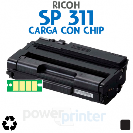 Carga de Tóner Ricoh SP 311 (SP 311) negro