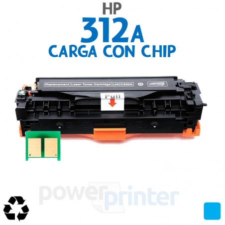 Carga de Tóner HP 312A C (CF381A) cian