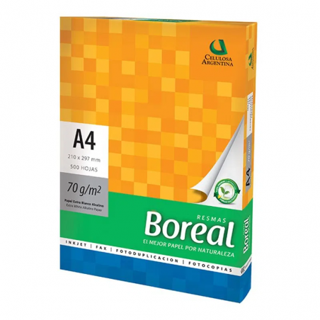 Resma de papel A4 70gr Boreal x 500 hojas