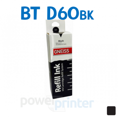 Botella de tinta Brother D60BK (BTD60BK) negra alternativa GNEISS